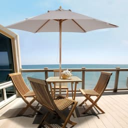 image-2.5m Wooden Garden Patio Parasol Umbrella