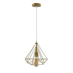 image-Gold Vintage Industrial E27 Ceiling Hanging Light Cage Shade Loft Style Metal Ceiling Pendant Lamp