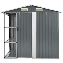 image-Garden Shed with Rack Grey 205x130x183 cm Iron