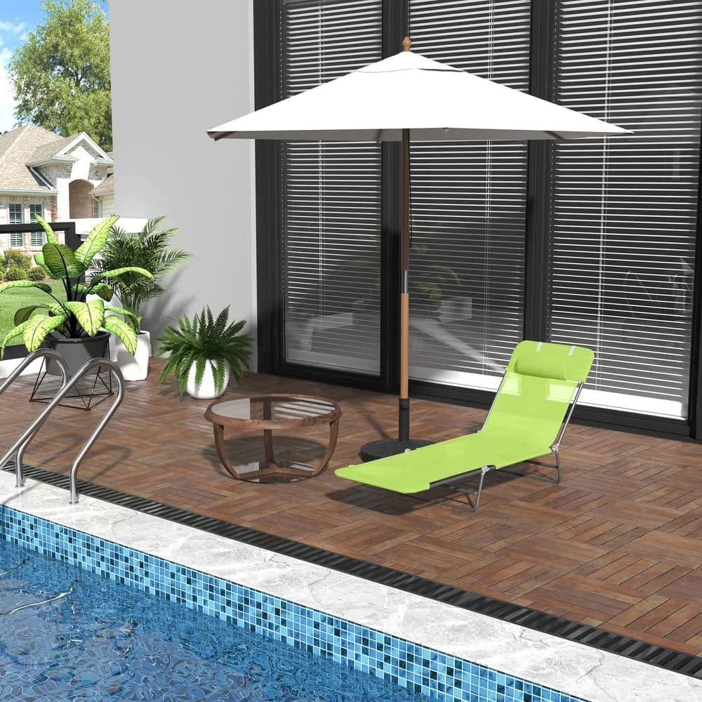 image-Sun Bed Chair Garden Lounger Recliner Adjustable Back Relaxer Chair Furniture
