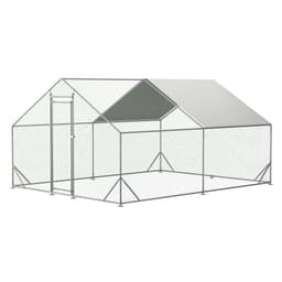 image-10 x 13ft Outdoor Large Metal Chicken Run Coop with 1 piece of Waterproof Cover, Garden Backyard Walk-in Hen Cage Poultry Pet Hutch for Farm Use