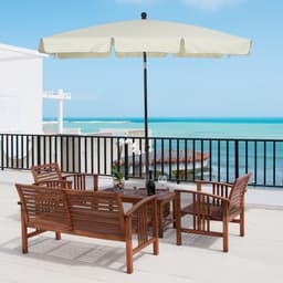 image-Aluminium Sun Umbrella Parasol Patio Garden Tilt 2M x 1.25M