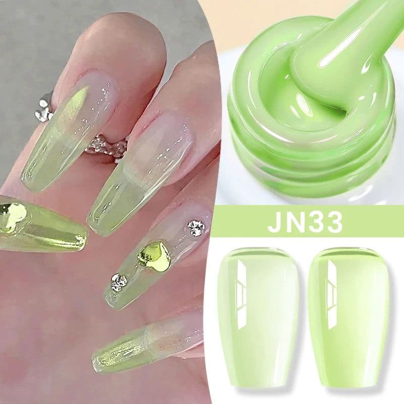 image-BORN PRETTY Milky White Jelly Nude Gel Nail Polish 10ml White Translucent Soak Off Gel Vernis Semi Permanent Need UV Light Cure