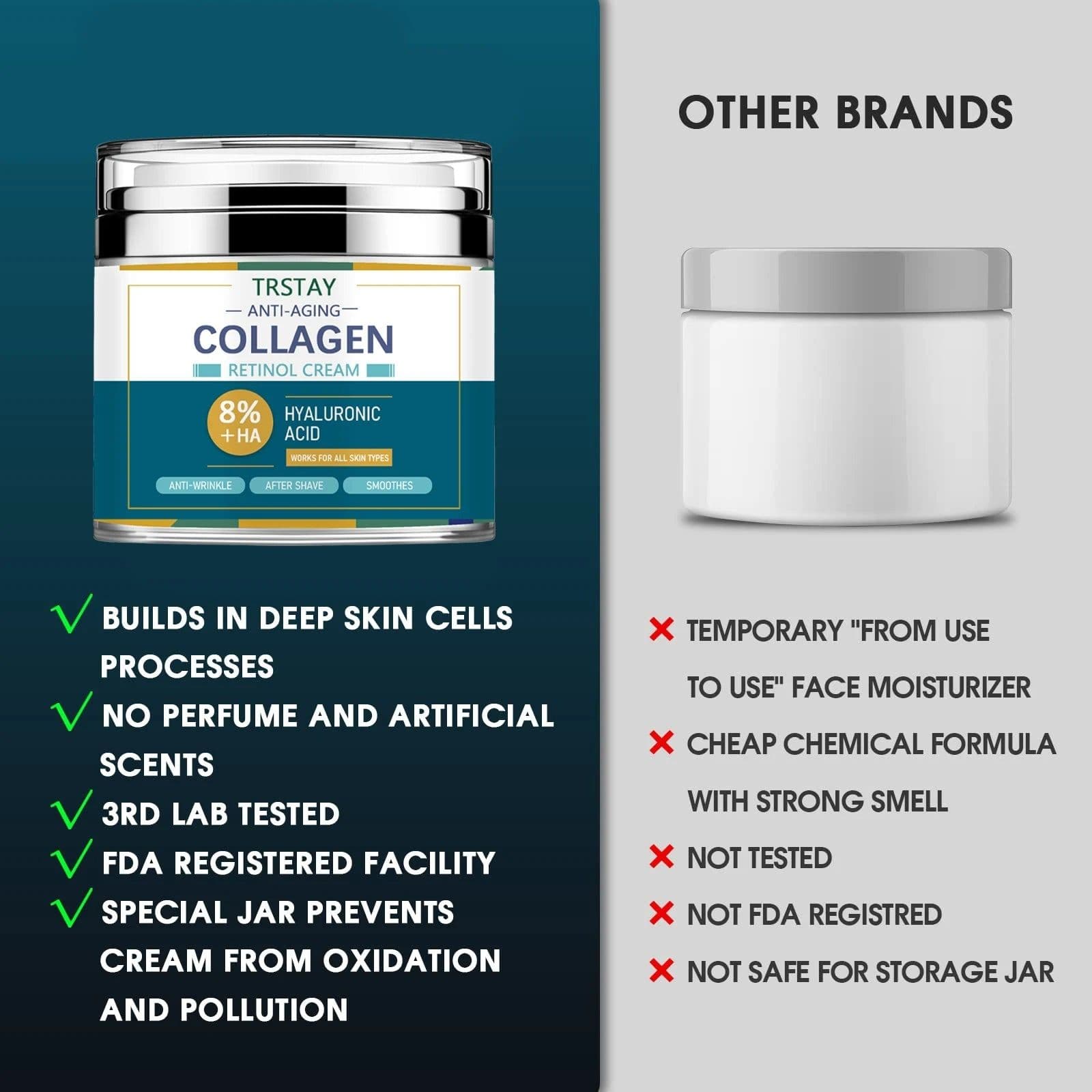 image-Mens Face Cream Moisturizer with 8% Hyaluronic Acid Collagen,one or two pumps is enough to dab on cheeks,forehead,and chin and g