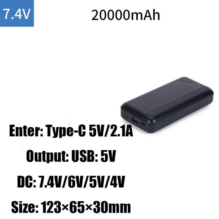 image-Power Bank 12V/20000mAh Portable Charging Power Supply Fast Charging For Fan Vest Cooling Vest Summer Air-Condition Clothing