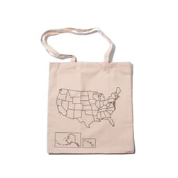 image-100% Cotton USA Map Colour In Tote Bag