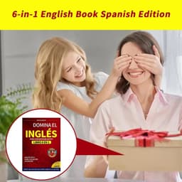 image-English Books for Beginners 6-in-1 Spanish Edition English Workbook Easy Language Learning Dictionary Study Supplies for Reading