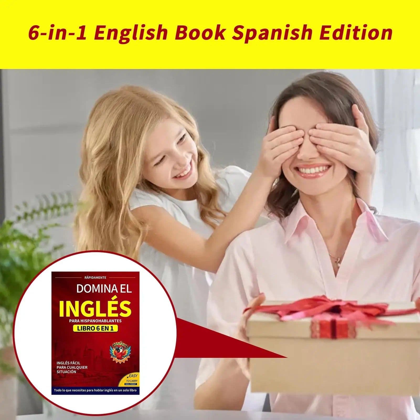 image-English Books for Beginners 6-in-1 Spanish Edition English Workbook Easy Language Learning Dictionary Study Supplies for Reading