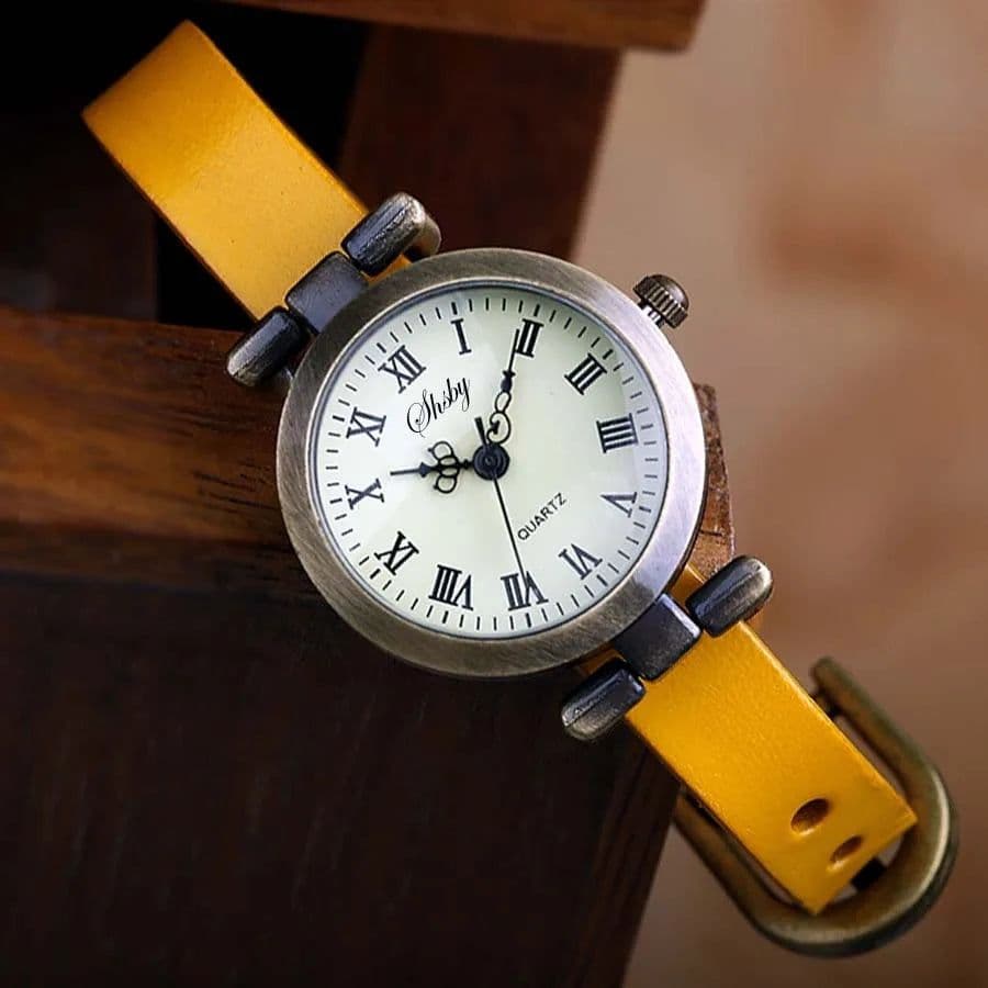 image-Shsby New Fashion Hot-Selling Leather Female Watch ROMA Vintage Watch Women Dress Watches