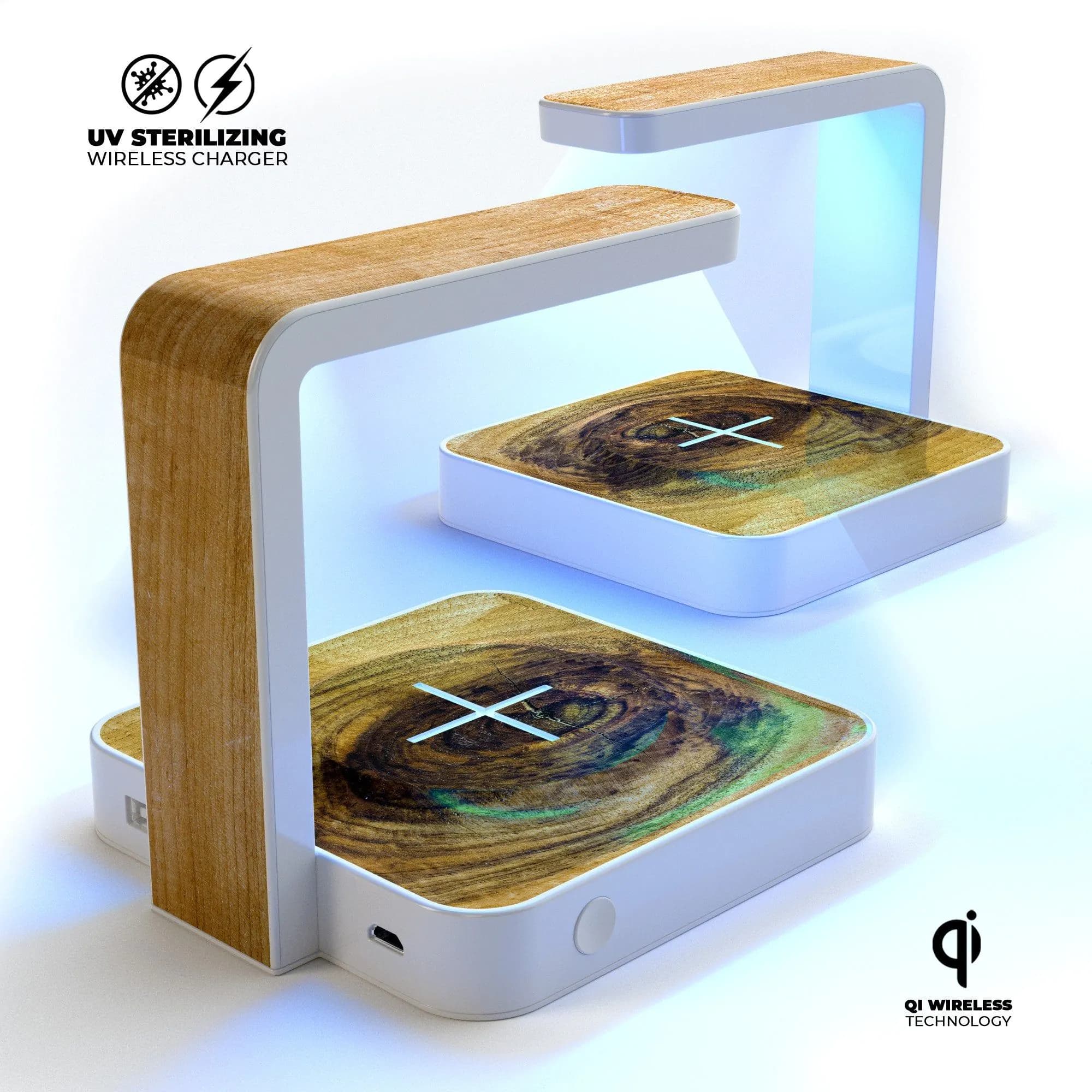 image-Light Knotted Woodgrain UV Germicidal Sanitizing Sterilizing Wireless