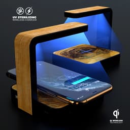 image-Light Knotted Woodgrain UV Germicidal Sanitizing Sterilizing Wireless