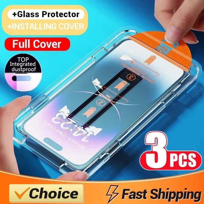 image-Oleophobic Coating Dust Free Easy Installation Screen Protector For iPhone 14 11 13 12 15 Pro Max Mini XS X XR 15 16 Plus Glass