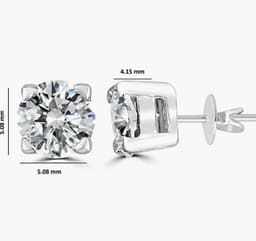 image-Brilliant Round-Cut 5mm 0.79 Carat Moissanite 925 Sterling Silver Earrings for Women