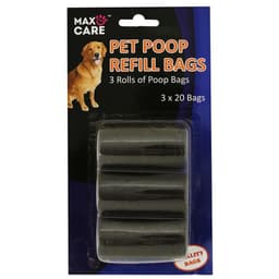 image-Max Care Poop Refill Bag for Dispenser Poop Bags Pet Supplies Puppy Black Pack of 3x20