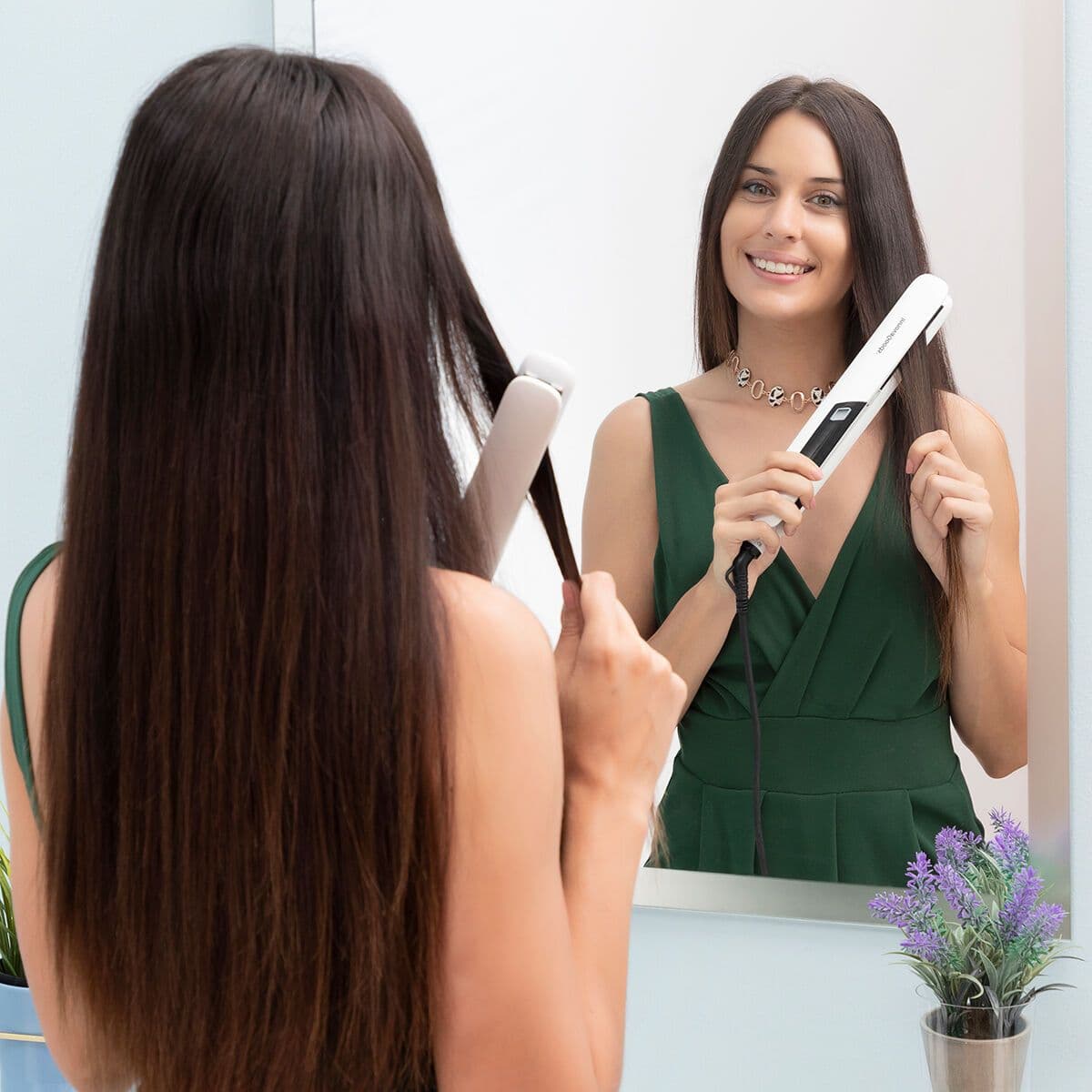 image-Ceramic Hair Iron with Steam Stemio InnovaGoods 36 W