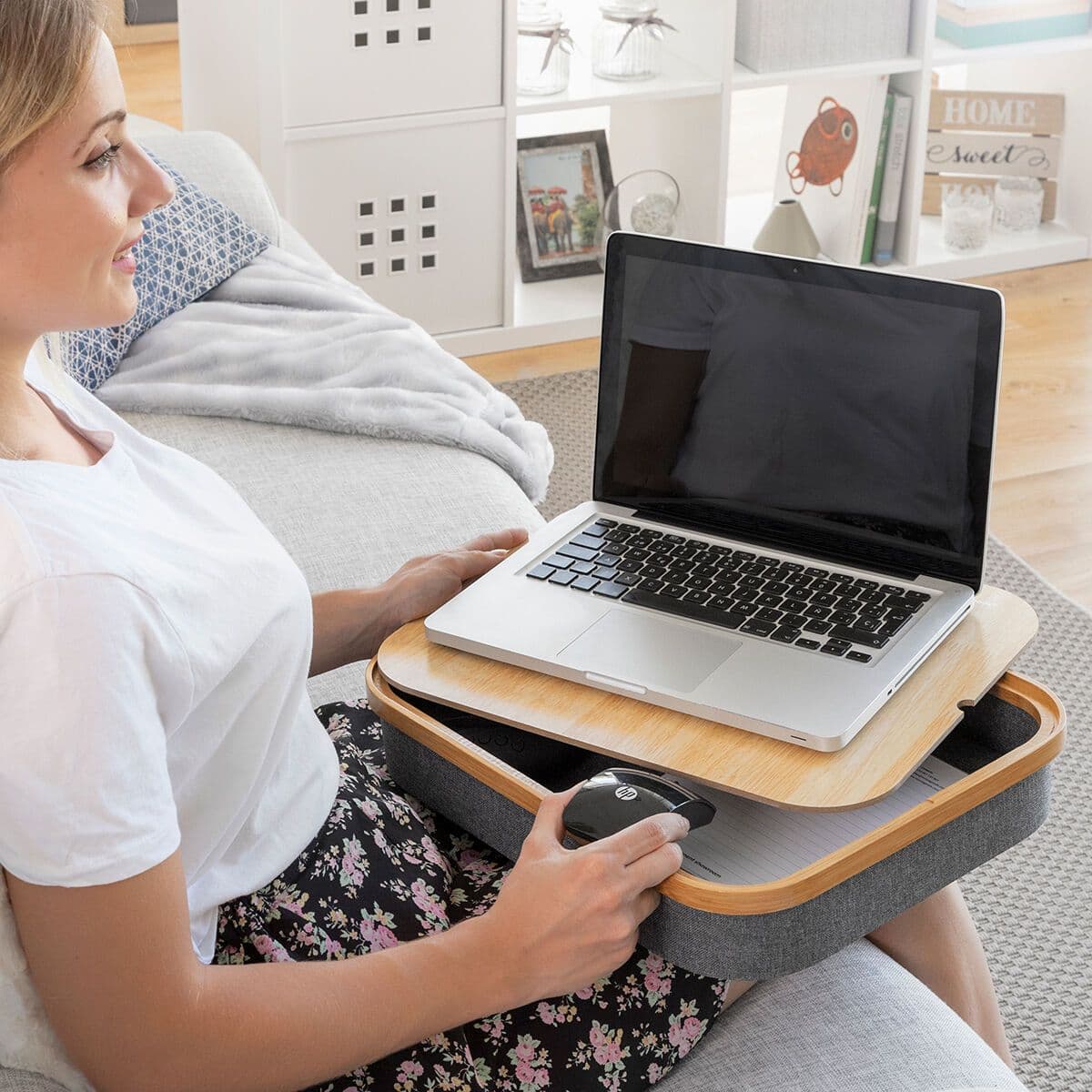 image-Portable Laptop Desk with Storage Tray Larage InnovaGoods