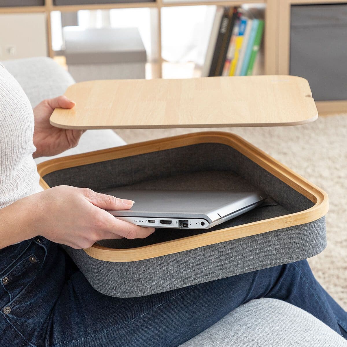 image-Portable Laptop Desk with Storage Tray Larage InnovaGoods