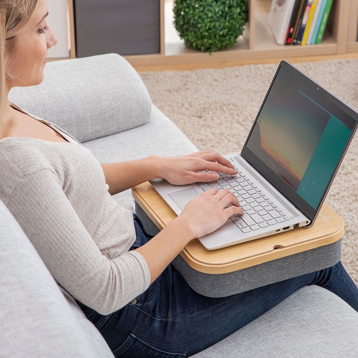 image-Portable Laptop Desk with Storage Tray Larage InnovaGoods