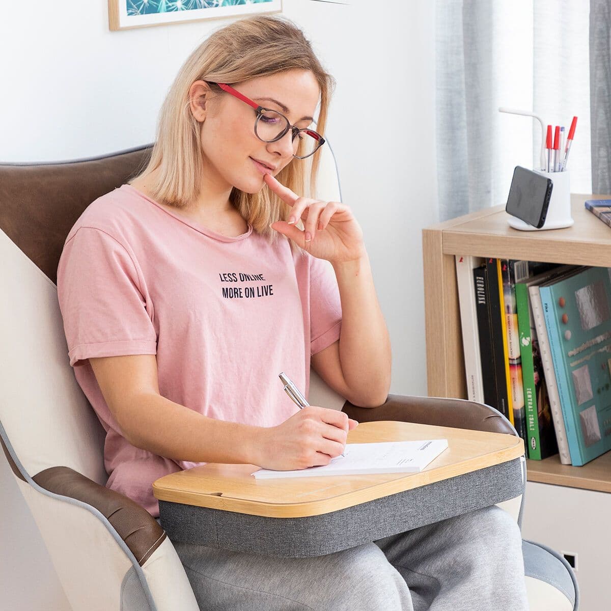image-Portable Laptop Desk with Storage Tray Larage InnovaGoods