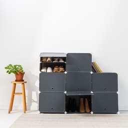 image-Portable Modular Shoe Cabinet InnovaGoods Grey