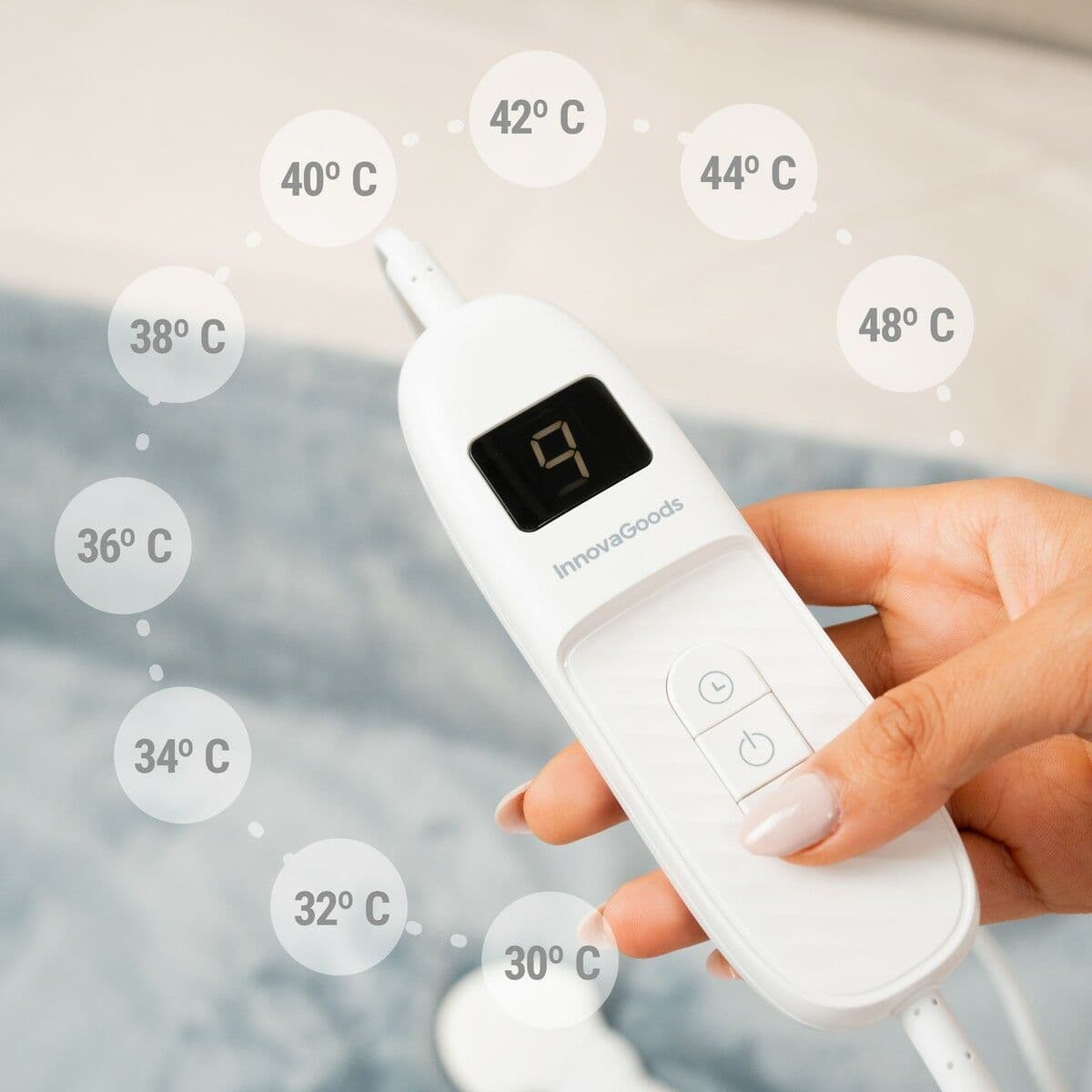 image-Electric Blanket Elakef InnovaGoods Grey 120 x 160 cm 160 W