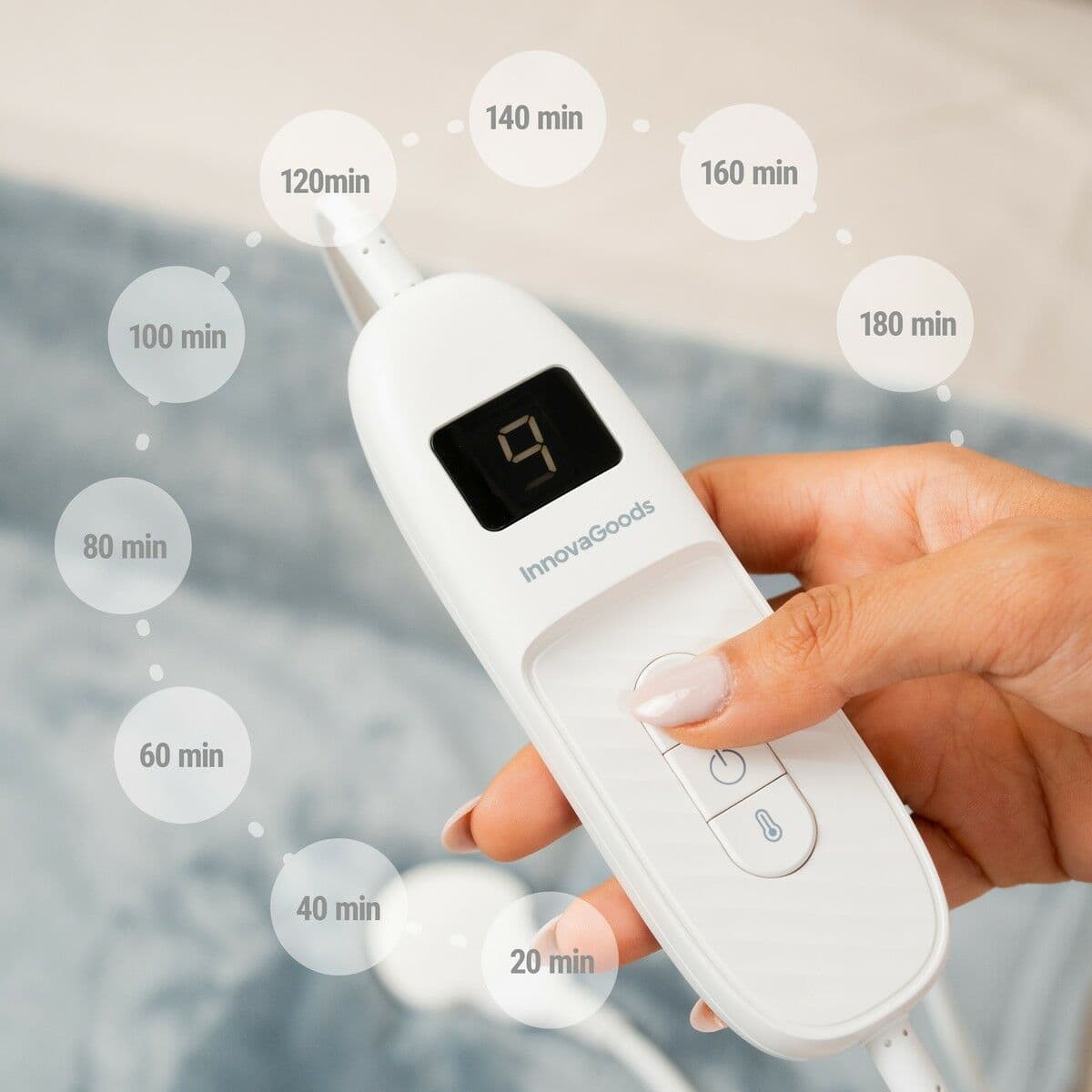 image-Electric Blanket Elakef InnovaGoods Grey 120 x 160 cm 160 W