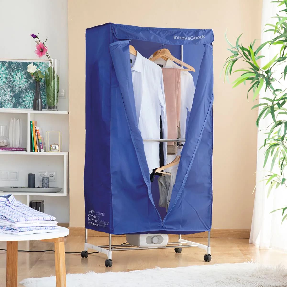 image-Portable Electric Dryer with 2 Levels Dupledry Blue InnovaGoods 1200 W