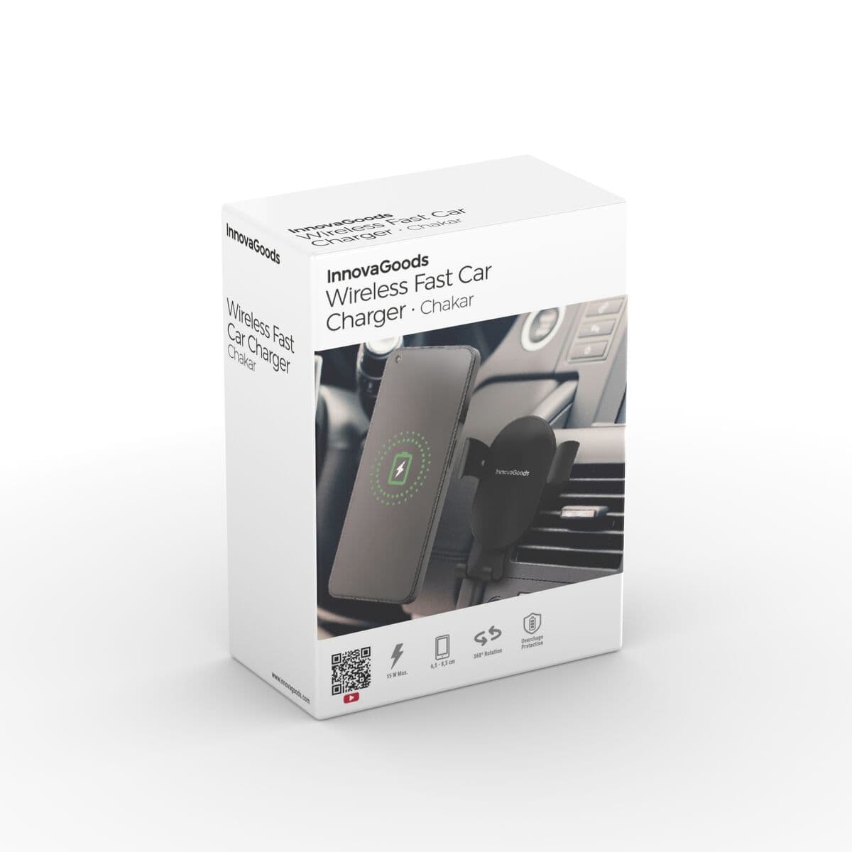 image-Wireless Fast Charging Phone Holder for Cars Chakar InnovaGoods