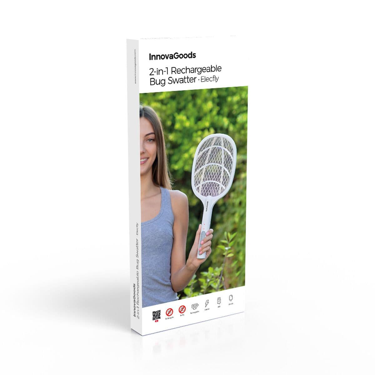 image-2-in-1 Rechargeable Insect Killing Racket with UV Light Elecfly InnovaGoods