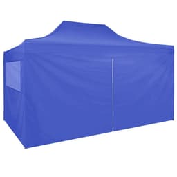 image-Professional Folding Party Tent with 4 Sidewalls 3x4 m Steel Blue