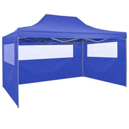 image-Professional Folding Party Tent with 4 Sidewalls 3x4 m Steel Blue