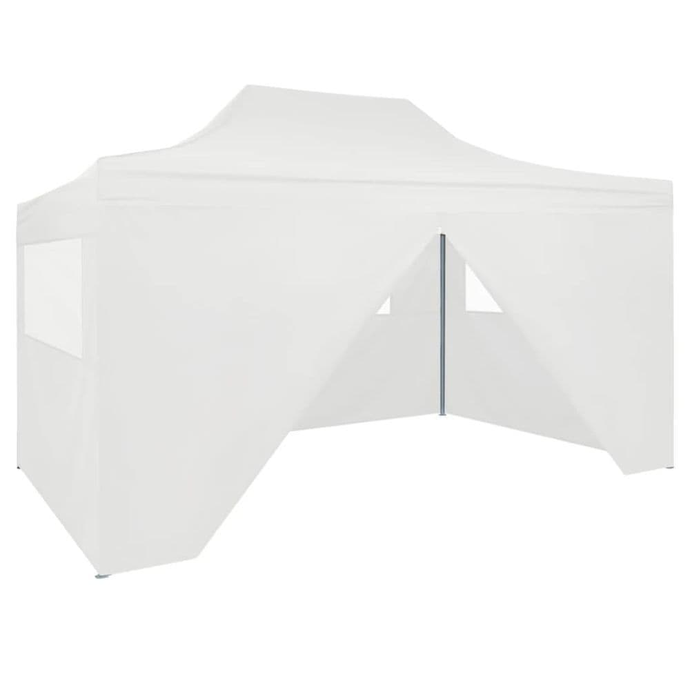 image-Professional Folding Party Tent with 4 Sidewalls 3x4 m Steel Blue
