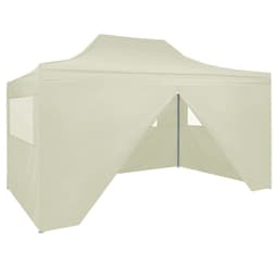 image-Professional Folding Party Tent with 4 Sidewalls 3x4 m Steel Blue