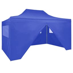 image-Professional Folding Party Tent with 4 Sidewalls 3x4 m Steel Blue