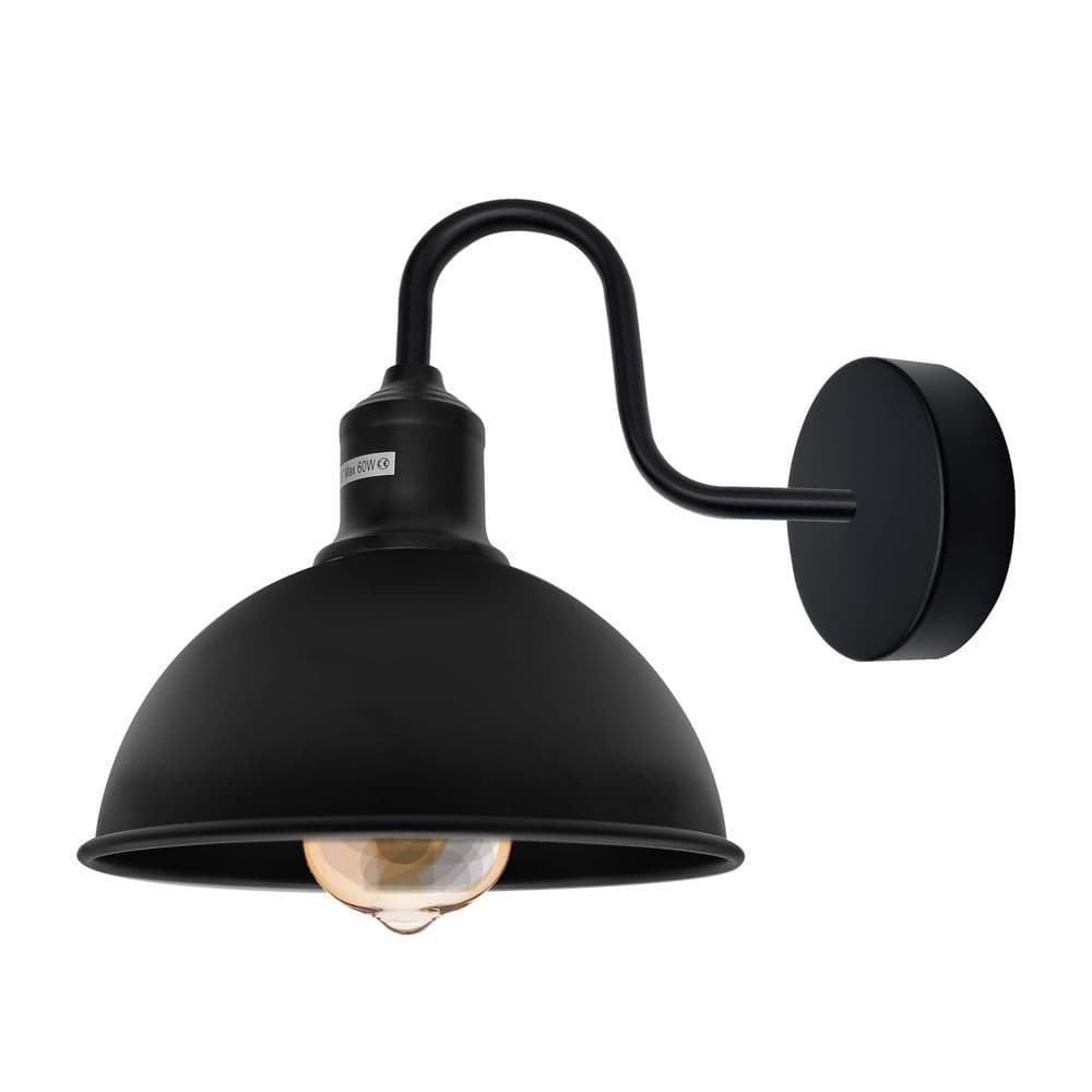 image-Modern Industrial Swan Neck Metal Arm E27 Sconce Wall Light Set Fixture