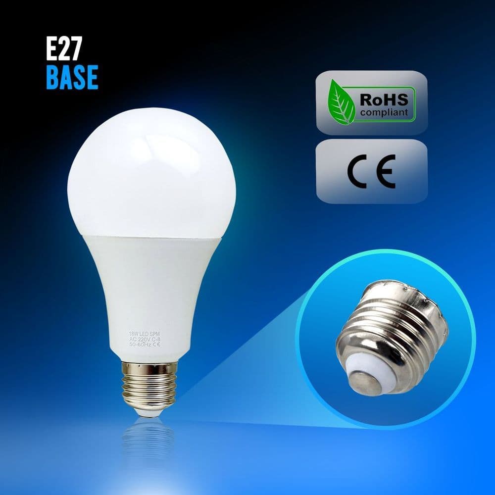 image-15W E27 Screw LED Light GLS bulbs, Energy Saving Edison Cool White 6000K non dimmable lights