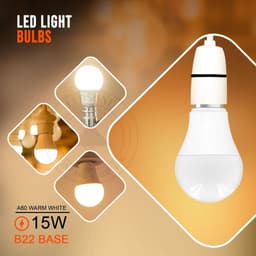 image-B22 15W Energy Saving Warm White LED Light Bulbs A60 B22 Screw-in non dimmable bulbs-pack 2