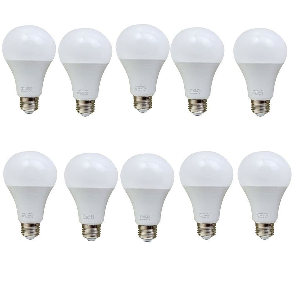 image-E27 15W Energy Saving Warm White LED Light Bulbs A60 E27 Screw-in non dimmable bulbs-pack 10
