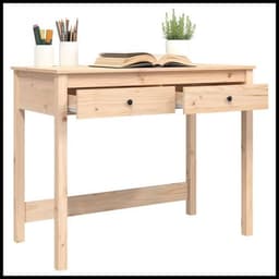 image-vidaXL Desk with Drawers 100x50x78 cm Solid Wood Pine