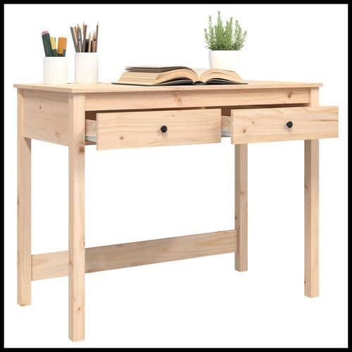 image-vidaXL Desk with Drawers 100x50x78 cm Solid Wood Pine