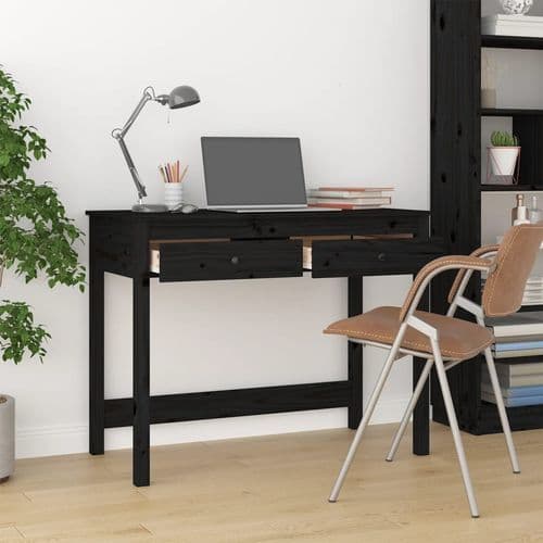 image-vidaXL Desk with Drawers 100x50x78 cm Solid Wood Pine