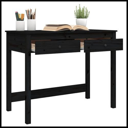 image-vidaXL Desk with Drawers 100x50x78 cm Solid Wood Pine