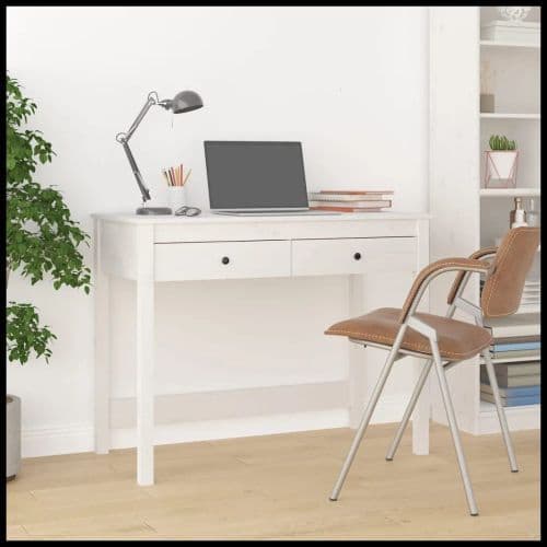 image-vidaXL Desk with Drawers 100x50x78 cm Solid Wood Pine