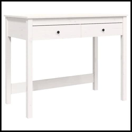 image-vidaXL Desk with Drawers 100x50x78 cm Solid Wood Pine