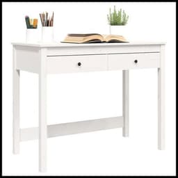 image-vidaXL Desk with Drawers 100x50x78 cm Solid Wood Pine