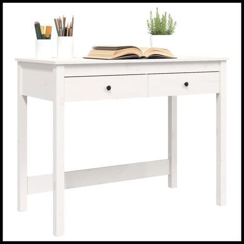 image-vidaXL Desk with Drawers 100x50x78 cm Solid Wood Pine