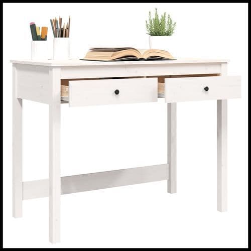 image-vidaXL Desk with Drawers 100x50x78 cm Solid Wood Pine
