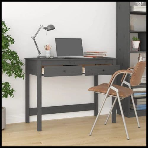 image-vidaXL Desk with Drawers 100x50x78 cm Solid Wood Pine