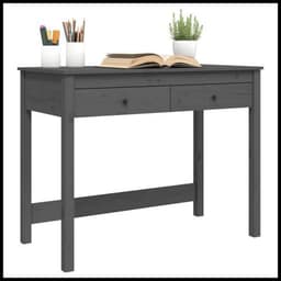 image-vidaXL Desk with Drawers 100x50x78 cm Solid Wood Pine