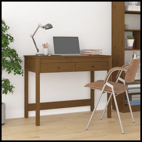 image-vidaXL Desk with Drawers 100x50x78 cm Solid Wood Pine